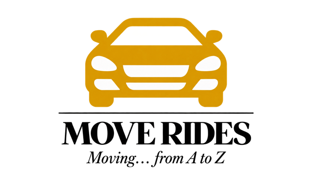 Move Rides logo: a gold car above the words Move Rides, Moving from A to Z